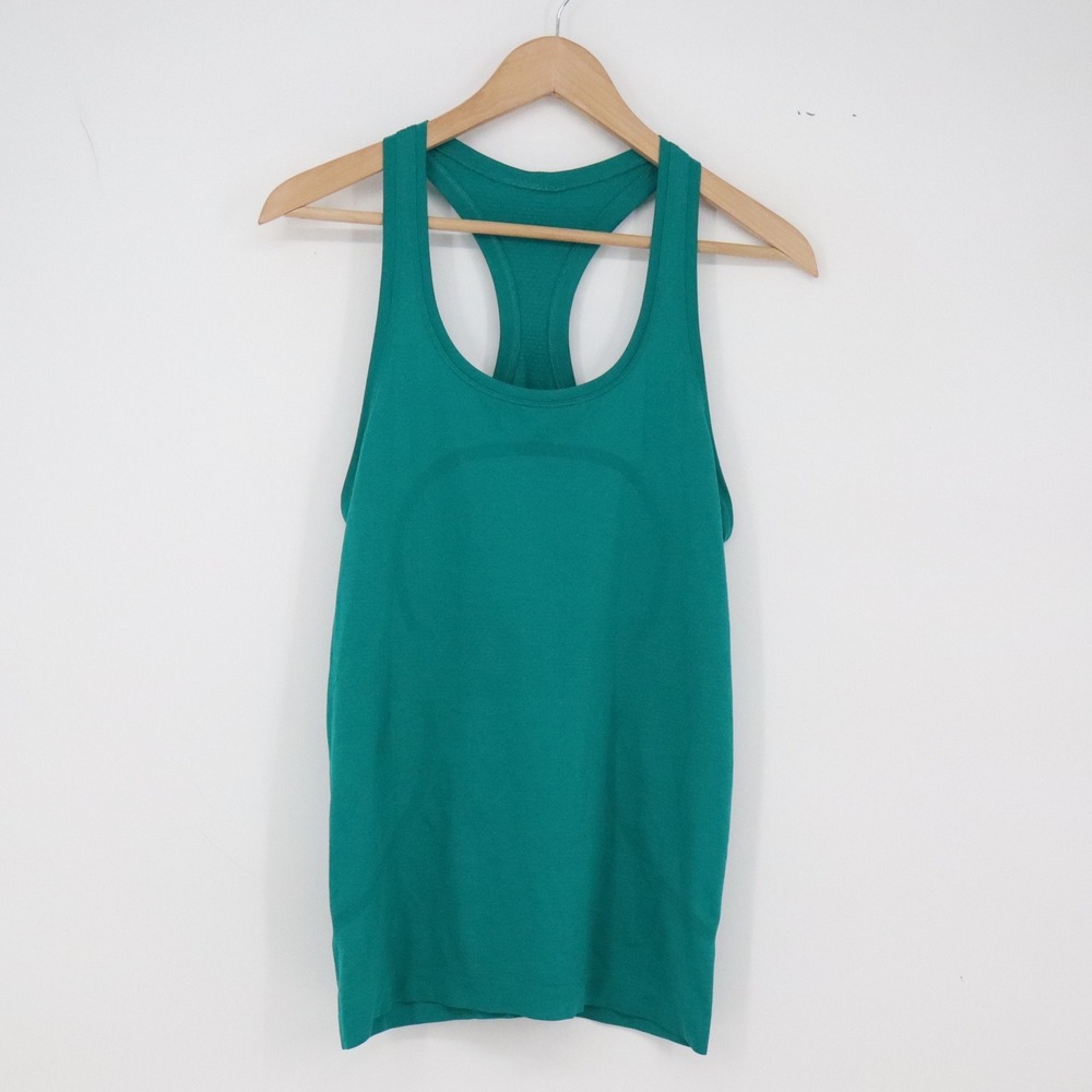 Lululemon Tank Top Womens 4 Swiftly Tech Racerback Teal Green Athletic Excellent